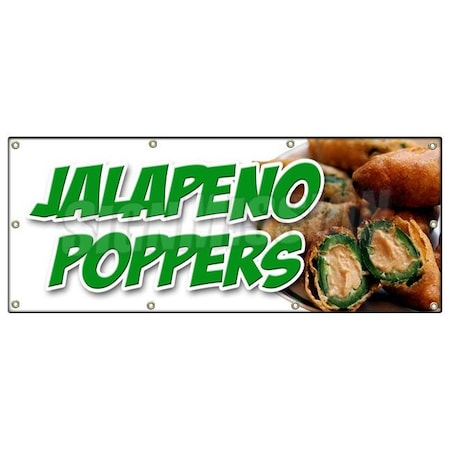 Signmission JALAPENO POPPERS BANNER SIGN fresh hot stuffed deep fried spicy pepper B-96 Jalapeno Poppers